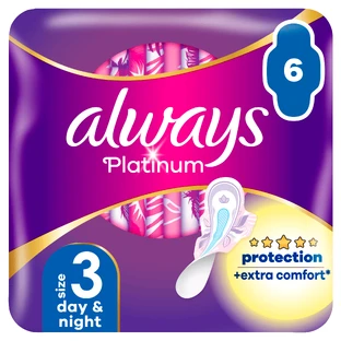 ALWAYS Platinum Día y Noche (Talla 3) 6 servilletas