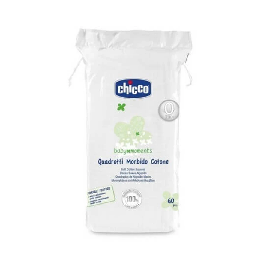 CHICCO Baby Moments Lingettes en coton doux x60