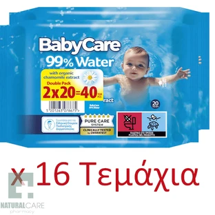 BABYCARE Babydoekjes 99% Water Mini (20x2)x16=640 stuks