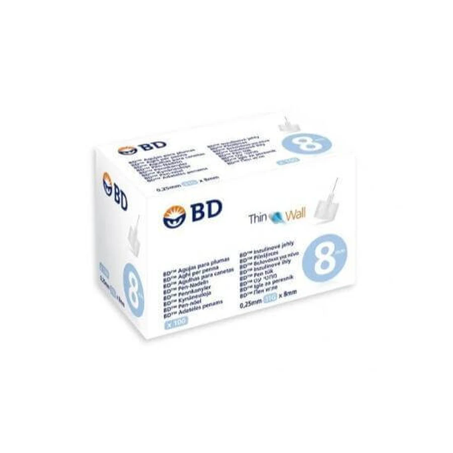 BD Thin Wall Insulin Needles 31G x 8mm 100 Pieces