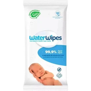 WATERWIPES Baby Wipes with 99.9% Water & 0.01% Grapefruit Seed Extract 28 Pieces