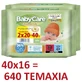 BABYCARE Toallitas Dobles de Manzanilla (20x2)x16=640 Piezas