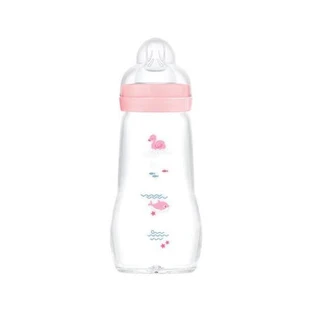 MAM Biberón Matt Feel Good Biberón de vidrio con funda de silicona, a partir de 2+ meses 260ml