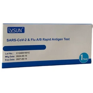 LYSUN Sars Cov-2 & Flu A/B Schnelltest für Covid-19 & Influenza-Antigene mit nasaler Probe 1 Einheit