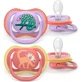 AVENT Ultra Air 18m Silicone Pacifier Girl (Monkey/Frog) 2 Pieces