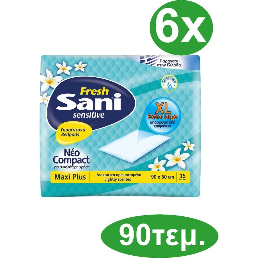 SANI Fresh Maxi Plus 60x90cm 90 pieces ( 6 Packs of 15 pieces )