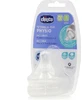 CHICCO Tetina Fisio Anticólico Flujo Lento Tetina Silicona Para 0+, 2 piezas