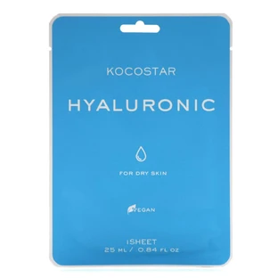 KOCOSTAR Hyaluronic Sheet Gesichtsmaske Gesichtsmaske mit 6 verschiedenen Arten von Hyaluronsäure 1 Stück