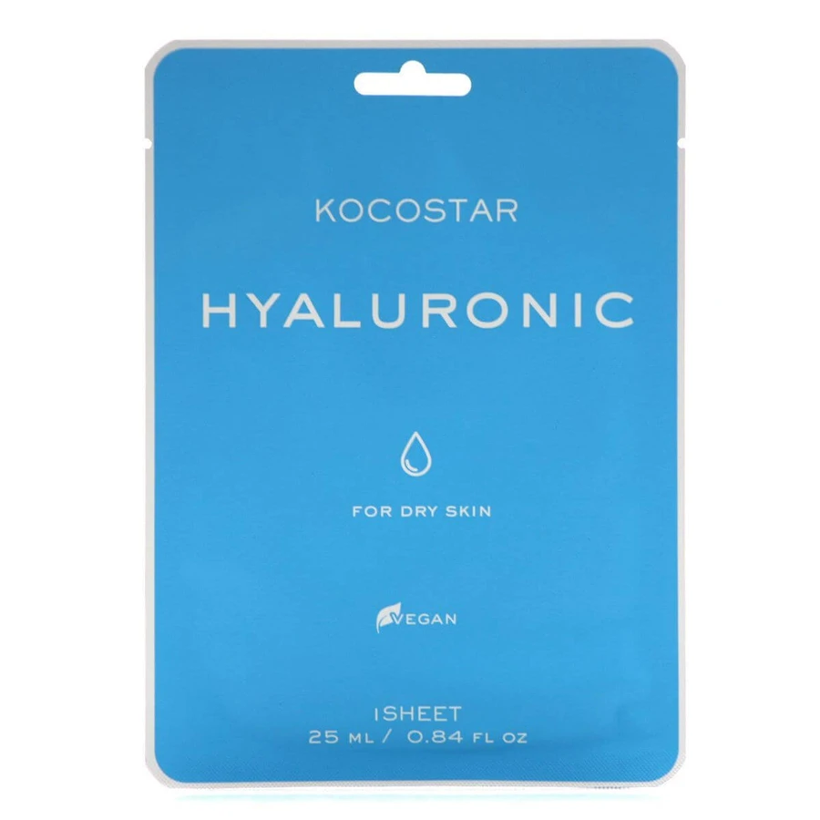 KOCOSTAR Hyaluronic Sheet Gesichtsmaske Gesichtsmaske mit 6 verschiedenen Arten von Hyaluronsäure 1 Stück