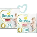 PAMPERS Premium Broek Premium Broek N4 9-15 Kg 76 Stuks ( 2 Verpakkingen van 38 Stuks)