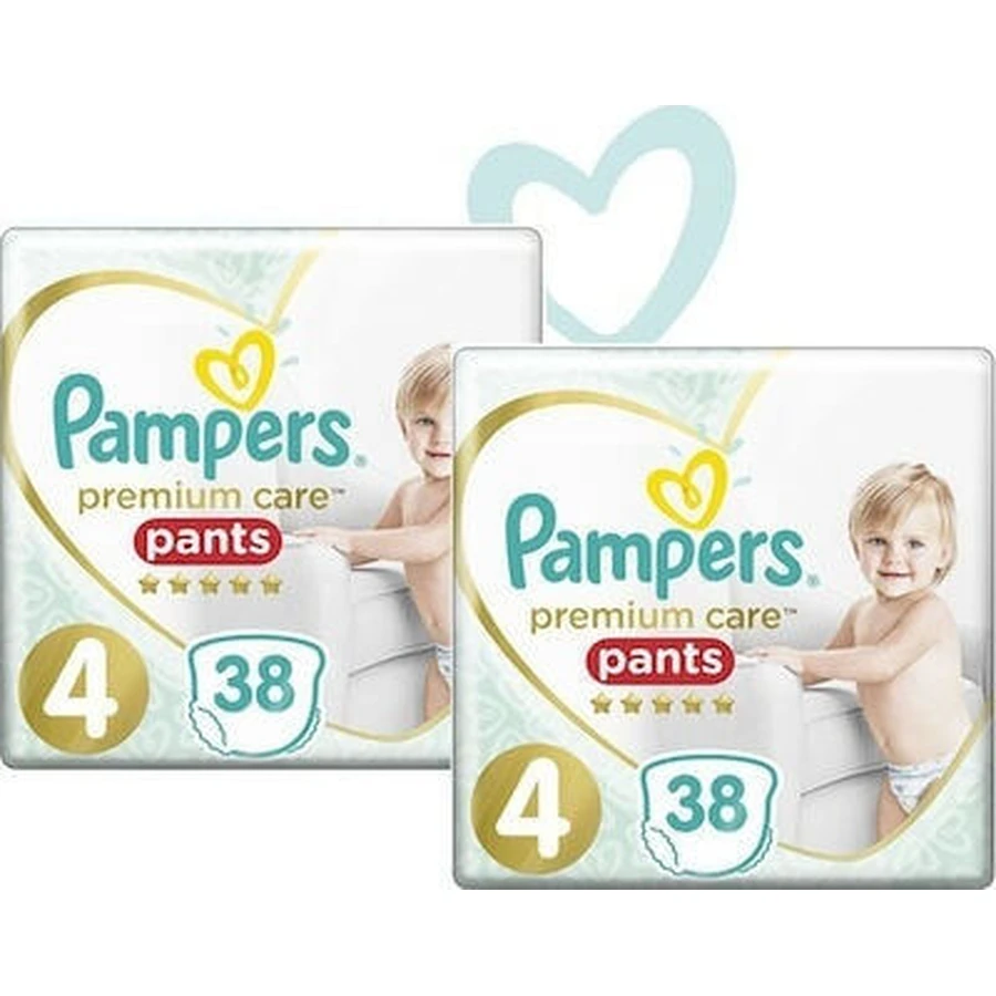 PAMPERS Premium Pants Premium Pants N4 9-15 Kg 76 Pieces ( 2 Packs de 38 Pieces)