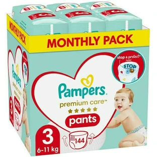 PAMPERS Premium Care Broekjes Nr.3 Maandverpakking (6-11kg) Broekjes 144 Stuks