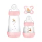 MAM Starter Set Easy Start Anti-Colic für 0+ Monate Plastikflasche mit Silikonnippel 260ml & 130ml & Schnuller Start
