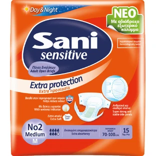 SANI Couche ouverte sensible pour adultes No2 Medium x15 x15 Pièces