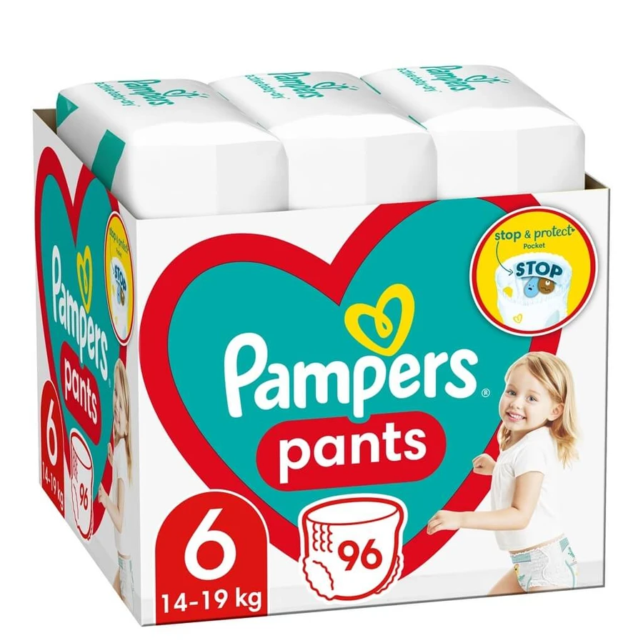 PAMPERS Pantalones No6 Para14-19kg (48x2) 96 Piezas