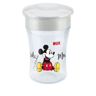 NUK Cup Magic Disney Mickey Plastikbecher mit Rand & Deckel für 8+ Monate 230ml [10.255.425] - Grau