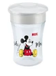 NUK Beker Magic Disney Mickey Plastic Beker met Rand &amp; Deksel voor 8+ Maanden 230ml [10.255.425] - Grijs
