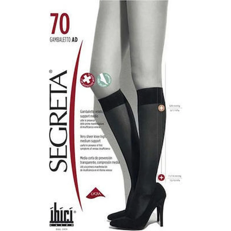 SEGRETA Classic 00114 Calcetines Bajos de Rodilla 70 Den 11/14 mmHg Beige