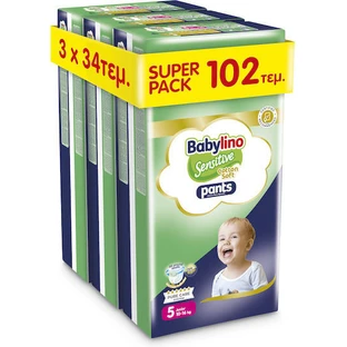 BABYLINO Culotte Coton Doux No5 Pour 10-16kg (3 Paquets de 34 pièces) 102 pièces