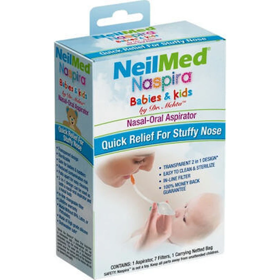 NASPIRA NeilMed Baby- & Kinderneusspray voor baby's en kinderen 1 membraan 7 filters & draagtas