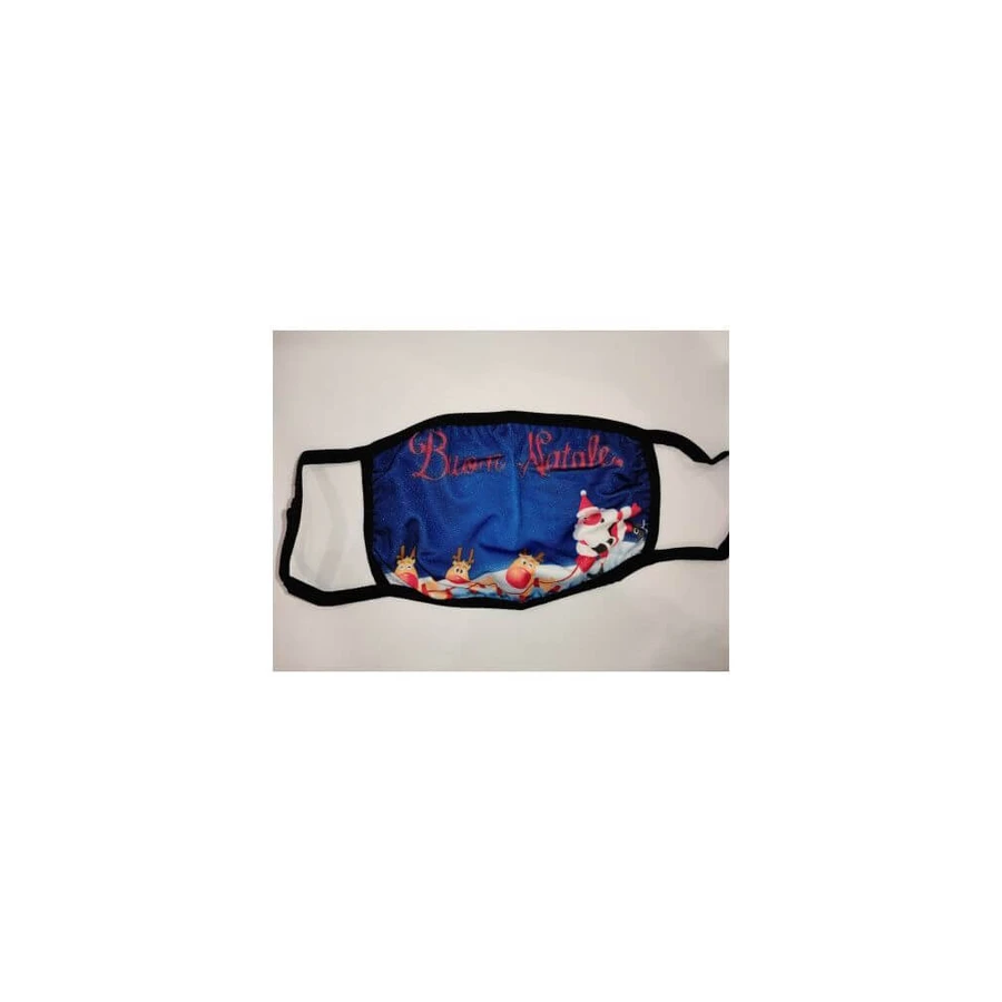 ROYALTY Fabric Mask Children's X-Mas Edition Blue Buon Natale x1