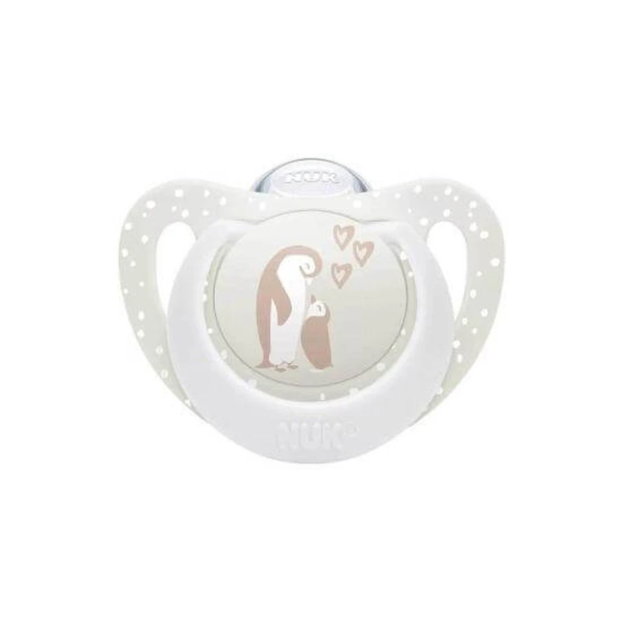 Sucette en silicone NUK First Choice pour 0-6 mois, avec pochette