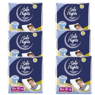 BABYLINO Safe Nights Kids Boy ropa interior desechable para niños 13+ Años 48-60kg, (6 paquetes de 12 piezas) 72 piezas