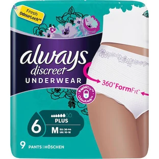ALWAYS Discreet Plus Windel Windelspange Medium 9 Stück