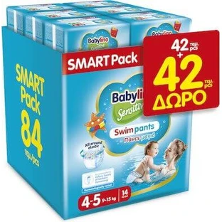 BABYLINO Sernsitive Zwembroek 1+1 Zwembroek Nr. 4+ Voor 9-15kg 84 Stuks