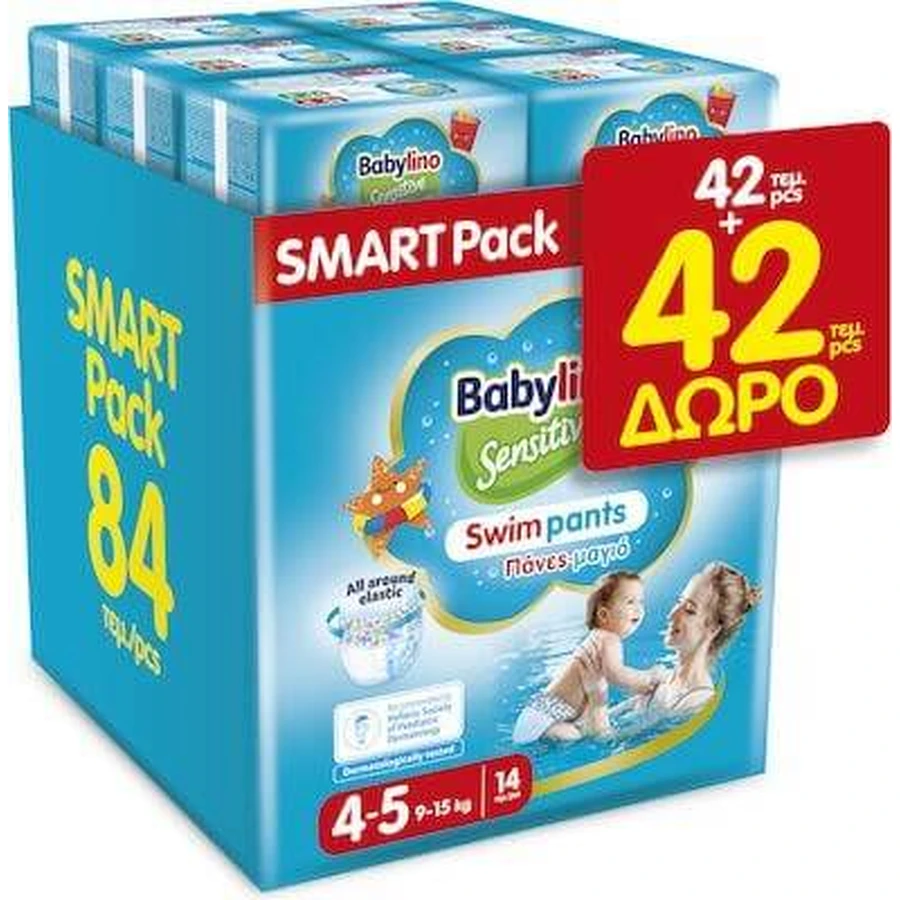 BABYLINO Sernsitive Zwembroek 1+1 Zwembroek Nr. 4+ Voor 9-15kg 84 Stuks