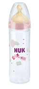 NUK New Classic Plastic Bottle with Rubber Nipple From 6-18 Months 250ml In Various Colors - Pink