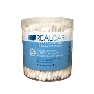 REAL CARE Wattenstaafjes 100% Puur Katoen 100 Stuks