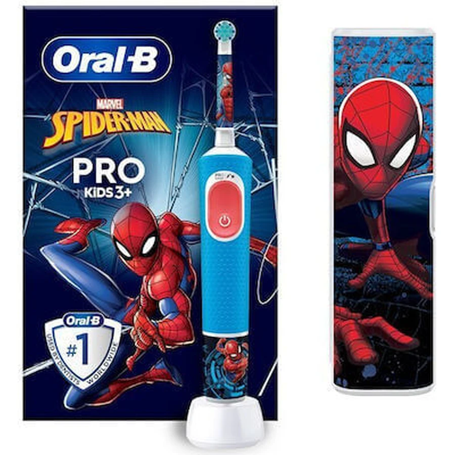 ORAL B Vitality Pro Elektrische Zahnbürste Spider-Man mit Reiseetui für Kinder ab 3 Jahren