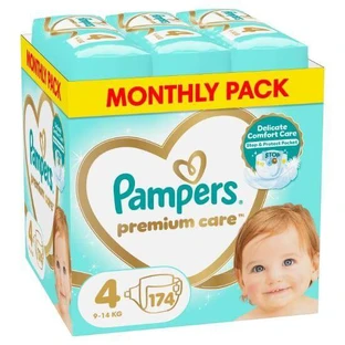 PAMPERS Baby Diapers Premium Care No.4 9-14Kgr 188 Pieces MSB