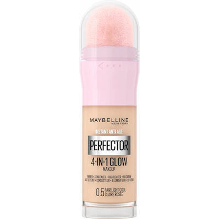 MAYBELLINE Instant Anti-Age Perfector 4 en 1 Glow Maquillaje Multiusos para Piel Brillante 20ml 0.5 Fair Light Cool
