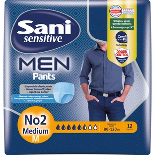 SANI Sensitive MEN Pants No2 Medium Elastisch ondergoed voor vrouwen 12 Stuks