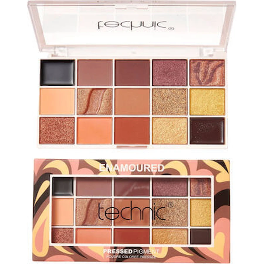 TECHNIC Paleta de sombras de ojos de pigmentos prensados con 15 sombras de ojos en gel