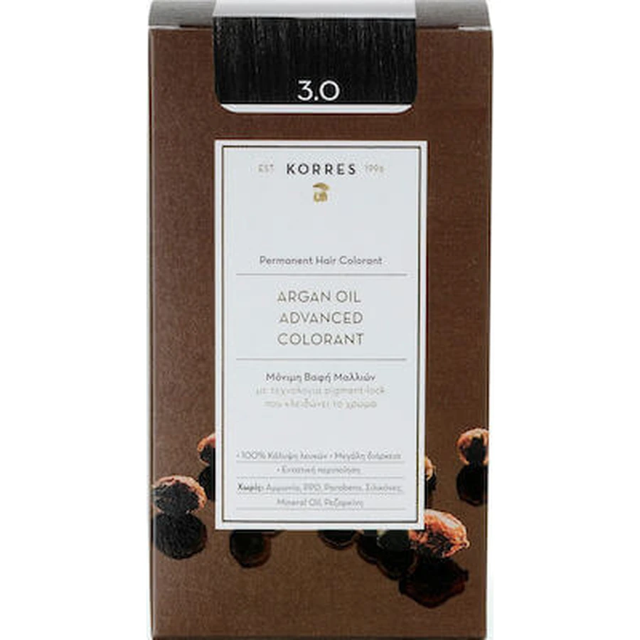 KORRES Arganöl Advanced Colorant Haarfärbemittel 3.0 Braun Dunkel Natürlich