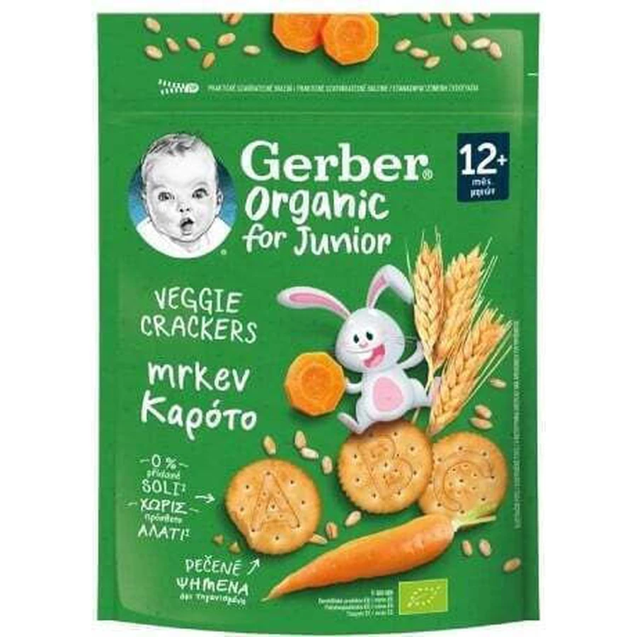 GERBER Organic For Junior Crackers aux céréales et à la carotte Dès 12 mois 100g