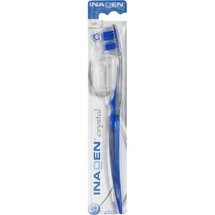 INADEN Crystal Soft Toothbrush Weiche Zahnbürste für Tiefenreinigung mit Schutzkappe - Blau