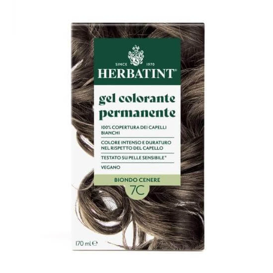 HERBATINT Permanent Haircolour Gel Ammonia Free Hair Colour 7C Blonde Ash, 170ml
