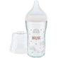 Biberon en verre anti-colique NUK avec tétine en silicone pour les 3 mois et plus 230ml