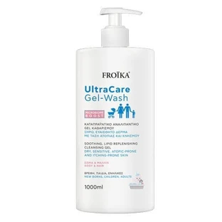 FROIKA Gel Limpiador UltraCare Gel Limpiador Calmante Para Pieles Secas y Sensibles Con Tendencia Atópica y Picores Para Cuerpo y Cabello 1000ml
