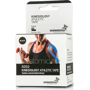 TAPE Anatomic Line Bande kinésiologique athlétique Bande kinésiologique de couleur noire, 5cm x 5m
