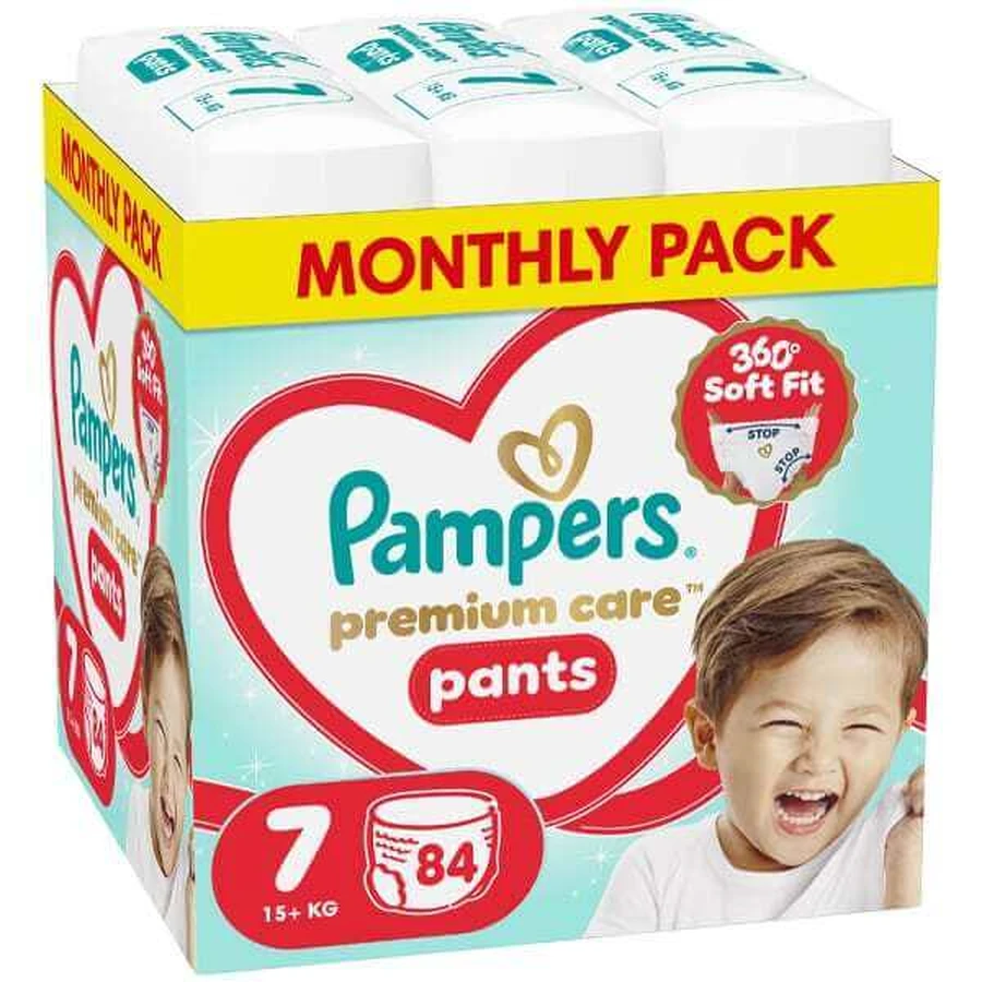 PAMPERS Premium Pants Pañales No.7 15+ kg 84 Piezas MSB