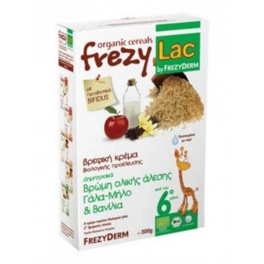 FREZYLAC Biologische Baby Crème Graancrème met Haver, Fruit & Vanille 200g