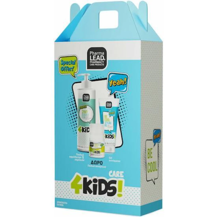 PHARMALEAD Promo 4Kids Bubble Fun 2 En 1 Champú y Gel de Ducha 500ml & Acondicionador de Cabello Sedoso para Peinar Fácil 150ml & Desodorante Cremoso Roll-on Hurry Up 3pcs