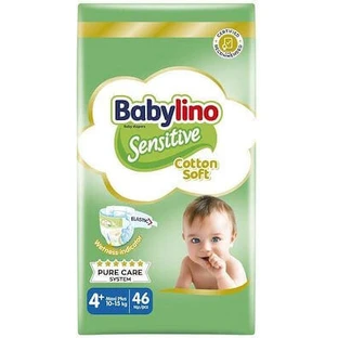 BABYLINO Pañal de Algodón Suave No4+ 10-15 Kg Value Pack Piezas