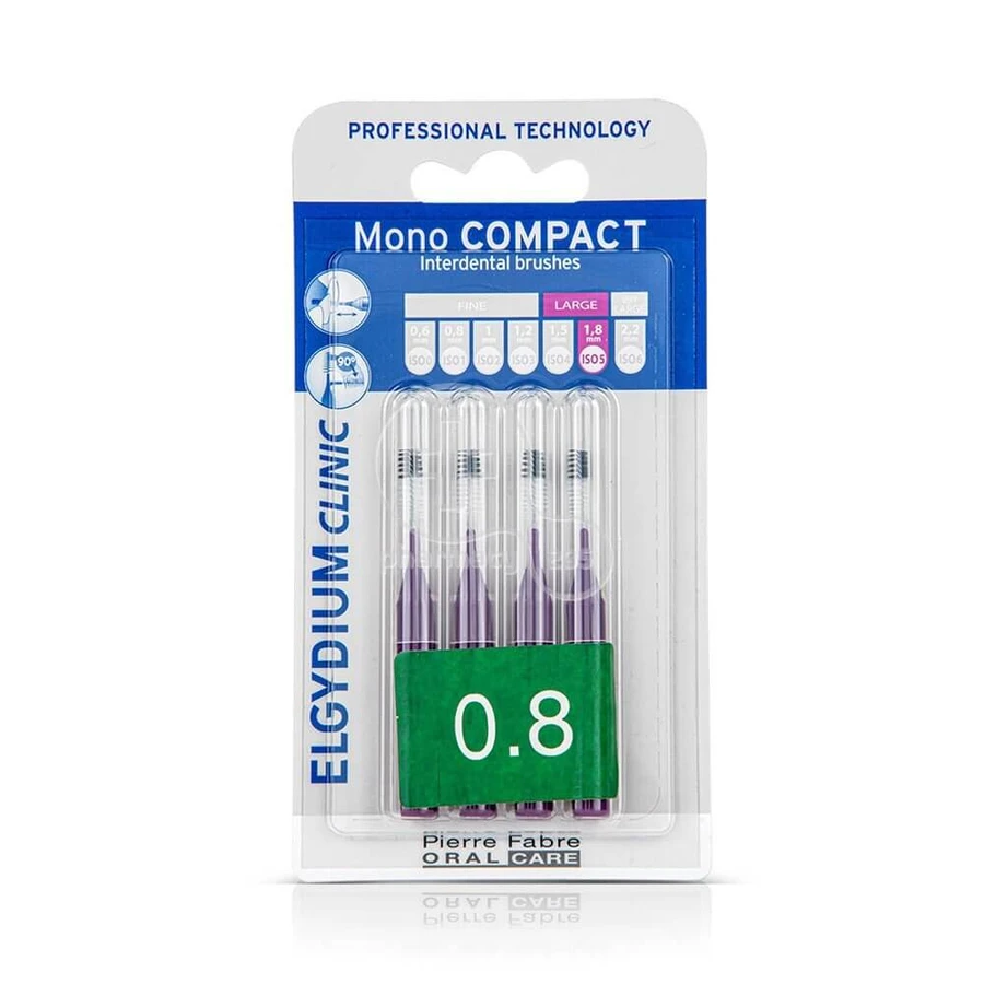 ELGYDIUM Brosses interdentaires Clinic Mono Compact 0.8mm x4