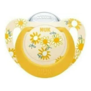 NUK Star Silicone Pacifier with a silicone ring for 18-36 months [10.739.760] - Yellow Flowers